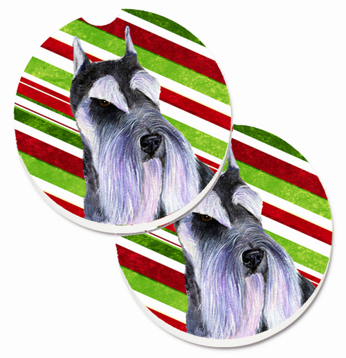 Dog Themed Holiday Christmas Cup Holder Car Coasters (Set of 2) - SS4546CARC