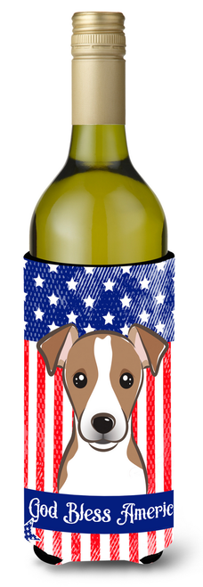 American Flag and Dog Wine Bottle Hugger - S000213B001695P062272V000