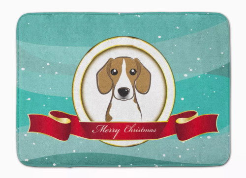 Merry Christmas Dog Art Machine Washable Memory Foam Mat - S000213B001695P077356V038