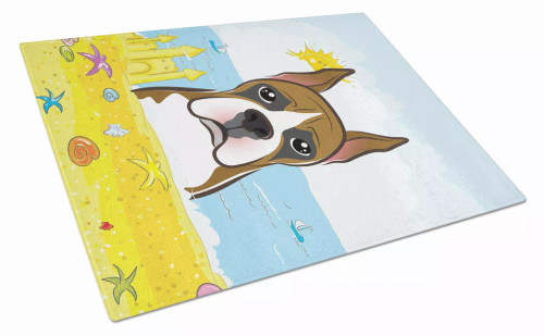 Summer Dog Art Glass Cutting Board Large - S000213B001695P061350V010