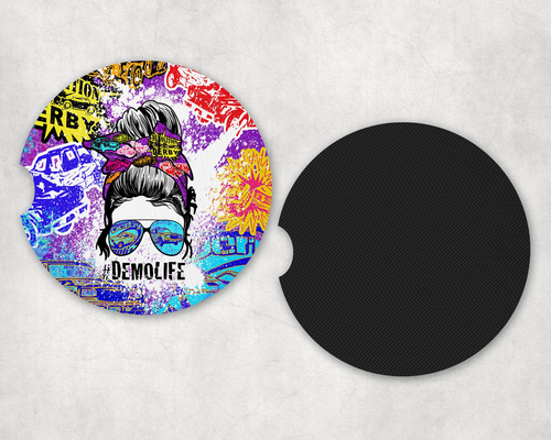 Demo Life Neoprene Car Coaster Set