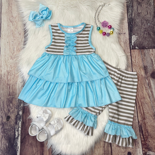 Spring Stripes Tunic & Capris Set - 14054-SET-3T