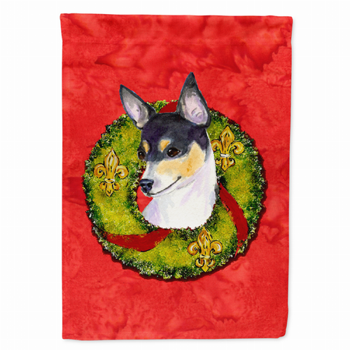 Christmas Wreath With Dog Flag Garden Size - S000213B001695P119067V000