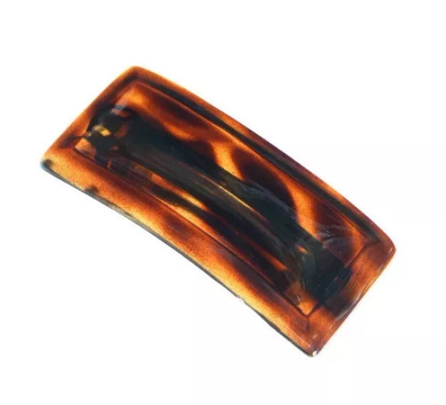 Outline Dome Rectangle Tortoise Shell Barrette - 1501-10