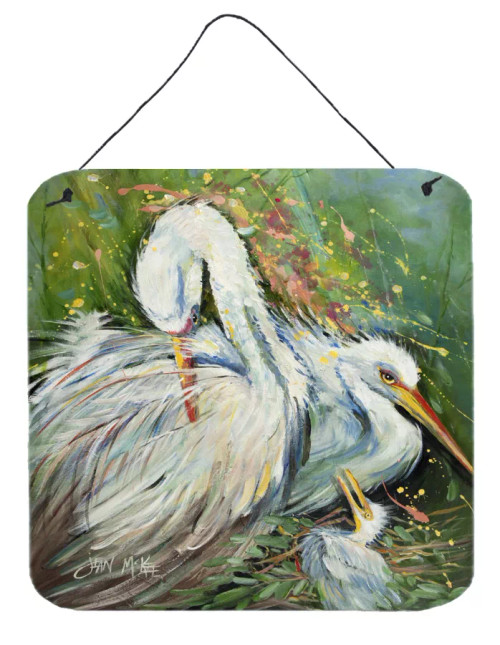 White Egret in the rain Wall or Door Hanging Prints