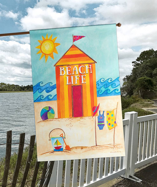 Flag Print Beach-Beach Life Polyester