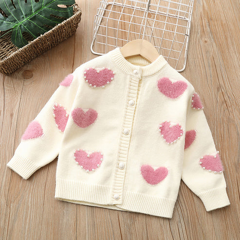 Baby Heart Patched Design Single Breasted Design Cardigan - JM2212182022-648