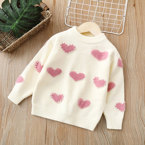 Baby Heart Patched Design Single Breasted Design Cardigan - S002469B002707P000070V012