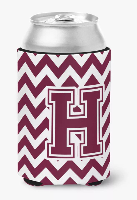 Monogram Letter Chevron Can or Bottle Hugger - CJ1051-HCC