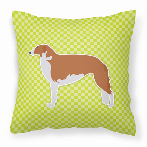 Dog Profile Checkerboard Design Fabric Decorative Pillow - BB3799PW1414