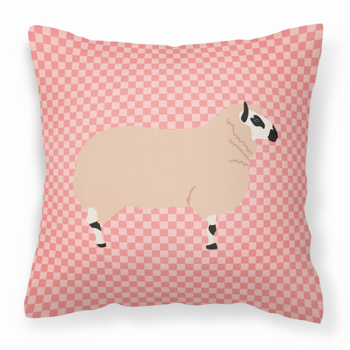 Pink Check Themed Fabric Decorative Pillow - BB7979PW1818