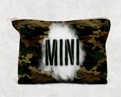 Mini Camo   Printed Canvas Zipper Bag