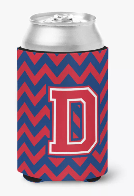 Monogram Letter Chevron Can or Bottle Hugger - CJ1054-DCC