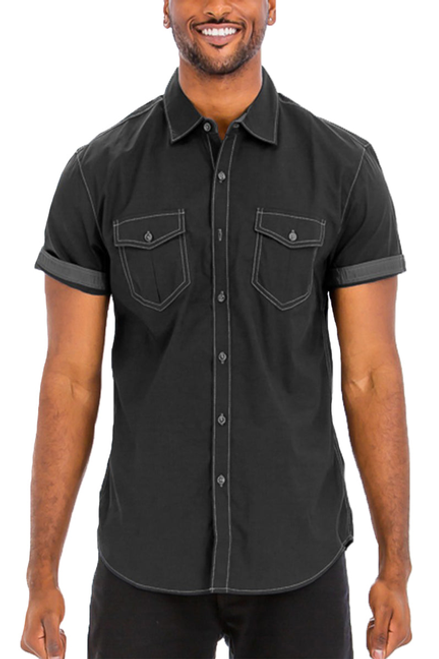 Banks Outline Stitch Button Up - WS225-BLACK-L