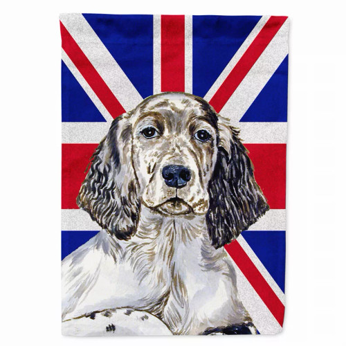 Dog with English Union Jack British Flag Garden Size Flag - S000213B001695P039632V000