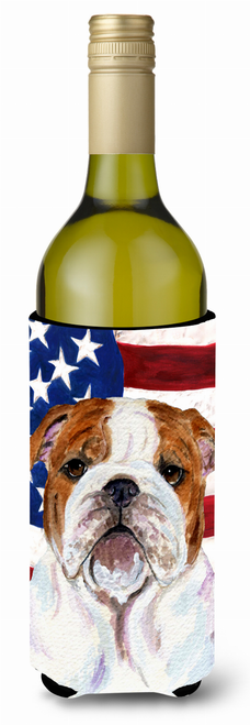 USA American Flag with Dog Wine Bottle Hugger - SS4046LITERK