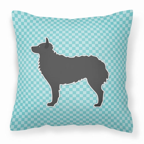 Dog Profile Checkerboard Design Fabric Decorative Pillow - BB3721PW1414