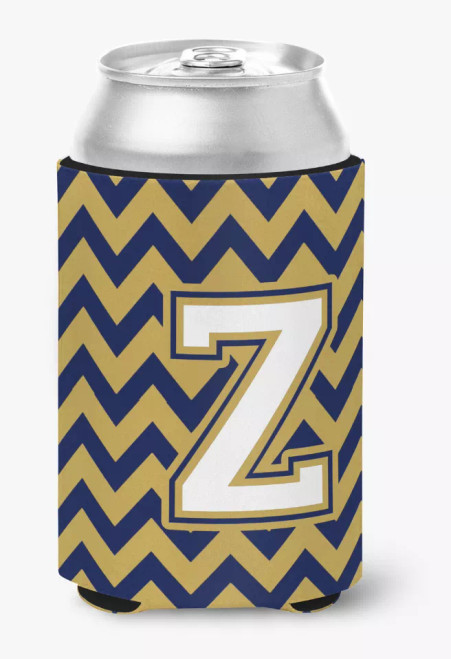 Monogram Letter Chevron Can or Bottle Hugger - CJ1057-ZCC