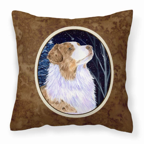 Starry Night Design with Dog Picture Fabric Decorative Pillow - S000213B001695P022832V000