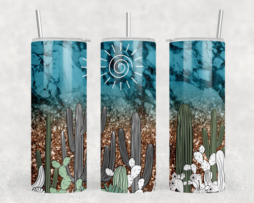 Cactus |Skinny Tumbler|Optional Bluetooth Speaker| Speaker Color Varies