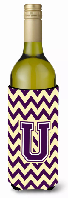 Monogram Letter Chevron Wine Bottle Hugger - CJ1058-ULITERK