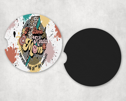 F-Bomb Mom Neoprene Car Coaster Set