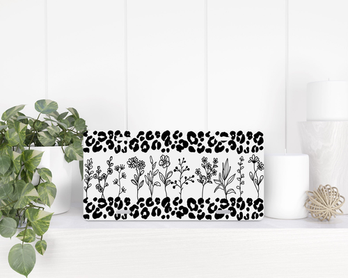 Leoprad Print Flowers|License Plate