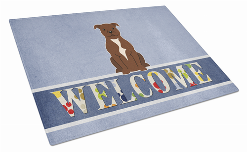 Welcome Dog Print Glass Cutting Board Large - BB5629LCB