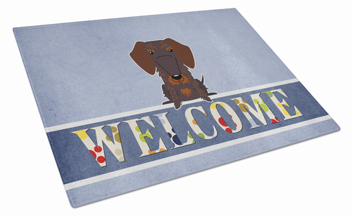 Welcome Dog Print Glass Cutting Board Large - BB5710LCB