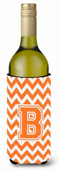 Monogram Letter Chevron Wine Bottle Hugger - CJ1046-BLITERK