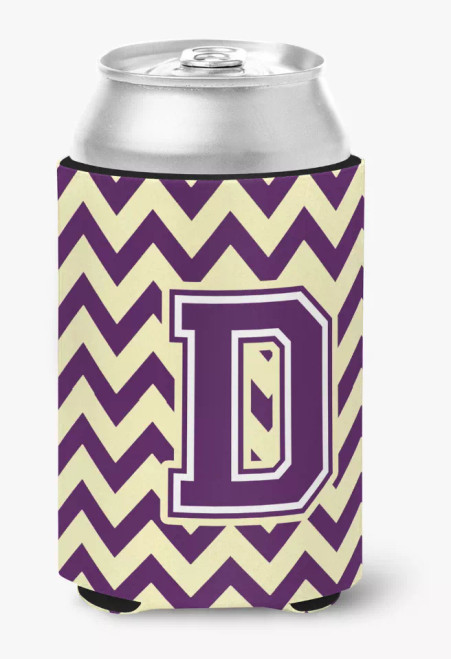 Monogram Letter Chevron Can or Bottle Hugger - CJ1058-DCC
