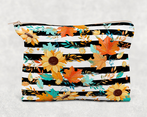 Fall Stripes  Printed Canvas Zipper Bag
