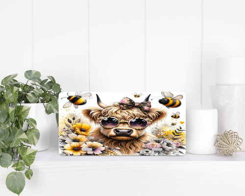 Cute Highland Cow License Plate