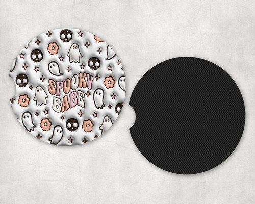 Spooky Babe Neoprene Car Coaster Set