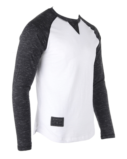 ZIMEGO Men Athletic Fit Baseball Retro Contrast Long Sleeve Raglan T-Shirt - S002555B002730P000017V002