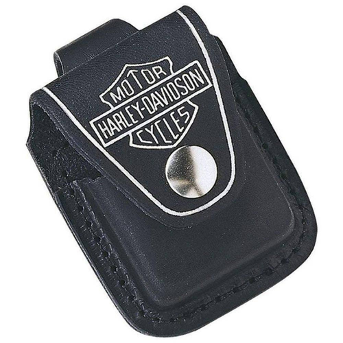 Zippo Harley-Davidson Black Leather Pouch w/ Belt Loop for Zippo Lighters