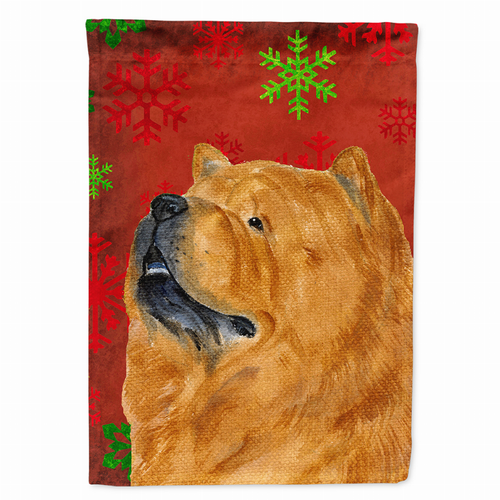 Red and Green Snowflakes Holiday Christmas Dog Flag Garden Size - SS4709GF