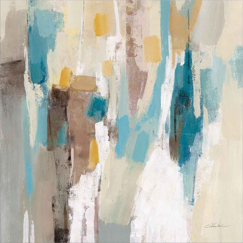 Steps on Sand II Navy Sq by Silvia Vassileva, Canvas Art