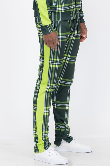 Plaid Out Track Pants - P151-GREENLIME-M