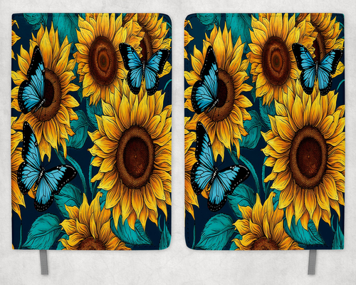 Sunflower Butterflies Printed 8 Inch  A-5 Journal