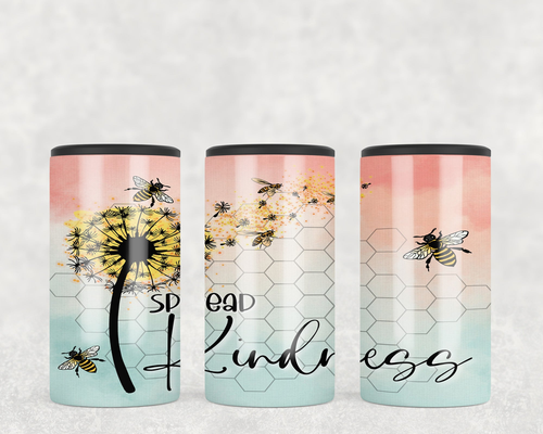 Dandelion Spread Kindness  Steel can hugger - optional speaker