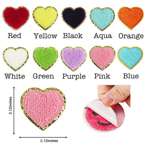 Self Adhesive Chenille Heart Patches - SymbolHeartRed Self Adhesive Chenille Heart Patches - SymbolHeartRed