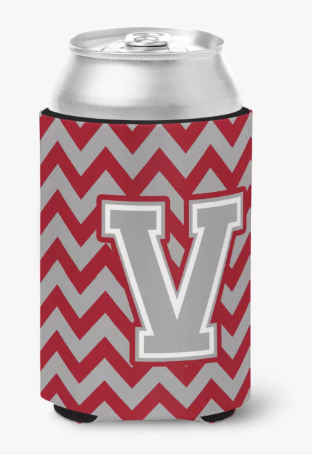 Monogram Letter Chevron Can or Bottle Hugger - CJ1043-VCC