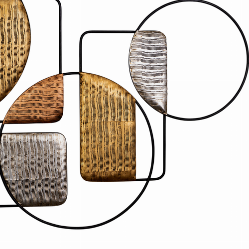 Modern Abstract Metallic Shapes Centerpiece Wall Decor