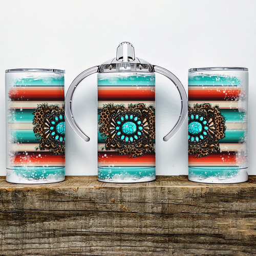 Serape Concho  Insulated Kids Dual Lid Sippy Cup Tumbler Serape Concho  Insulated Kids Dual Lid Sippy Cup Tumbler