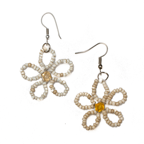 Beaded Flower Earring - ZN1308CR
