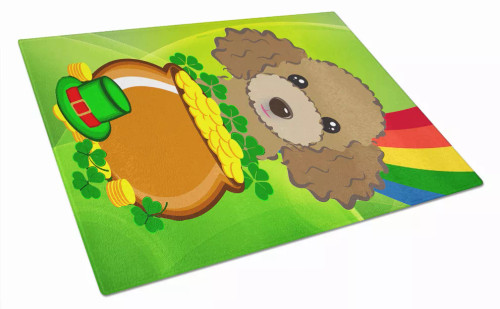 St. Patrick's Day Dog Print Glass Cutting Board Large - S000213B001695P036998V023