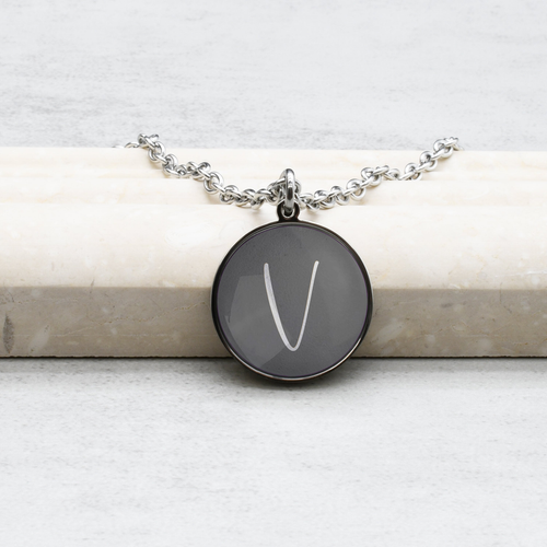 Pink Box Colorful Cabochon Initial Link Chain Necklaces - 23.CABO-THKLINK-PPAS-U