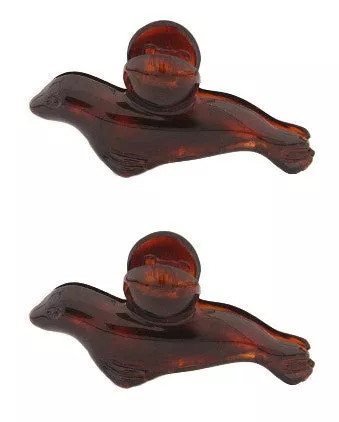 Mini Tortoise Shell Seal Hair Claws (Pair) - S000558B002117P000186V007