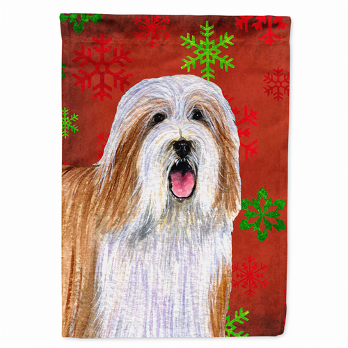 Red and Green Snowflakes Holiday Christmas Dog Flag Garden Size - LH9330GF